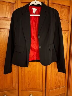 Isaac Mizrahi Black Blazer with Red Lining